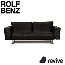 Rolf Benz 250 Leder Dreisitzer Schwarz Sofa Couch