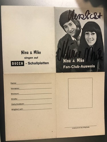 Autogramm nina und - autogramm,
