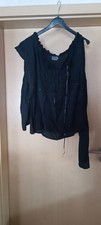 Damenbluse Bluse Mittelalterbluse  Gothic Miederbluse  schwarz Gr.L