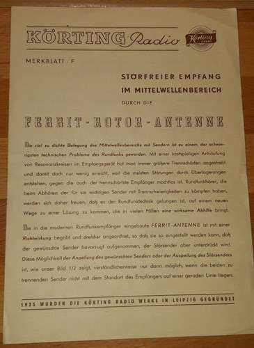 Merkblatt körting radio - körting, –