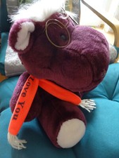 Nilpferd mit Brille, neu, lila