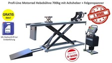 Profi-Line Motorrad Hebebühne 700kg mit Achsheber+Felgenspanner 2.Wahl