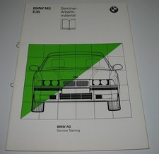 Schulungsunterlage BMW 3er M3 E36 / E 36 Motor DME Vanos Diagnose Juni 1992!