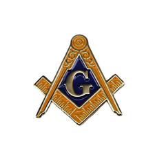 Anstecker Pin Freimaurer Loge Geheimbund Zirkel Winkel 20 x 20 mm gold