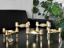 Nagel Quist BMF Vintage 60er 5x Kerzenleuchter Stecksystem MCM 24K vergoldet