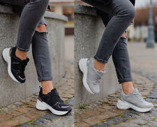 Keilabsatz Damen Sneaker Sportschuhe Turnscuhe Freizeit Plateau Komfort Schuhe