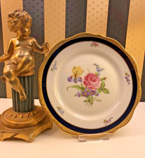 2x Lindner Porzellan Kuchen- bzw. Dessert-Teller Marie Luise Kobalt Ätzgold