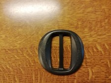 Alte große GÜRTELSCHNALLE / Gürtelschließe  KUNSTSTOFF Dunkelgrau