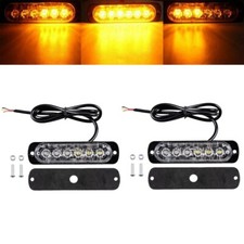 2x Orange Warnleuchte Led Blitzer Lampe 12V 24V 6 Led Warnlicht Stroboskoplicht