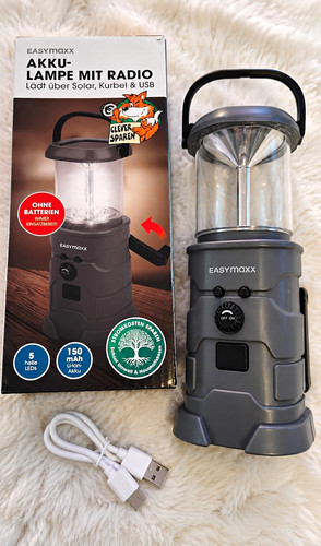 Easymaxx led laterne mit radio - laterne,