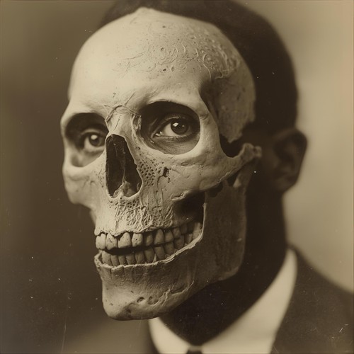 Mann mit totenkopf maske - totenkopf,