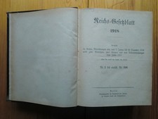 Reichs-Gesetzblatt 1918 Nr. 1 bis einschl. Nr. 196 Reichsamt des Inneren-ca.3kg