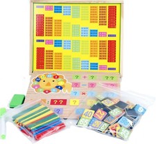 Montessori Mathe Spielzeug aus Holz Lernbox mit Multifunktionen: Zahlen Lernen m