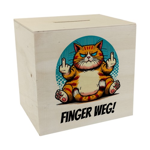 Katze mittelfinger spardose - mittelfinger,