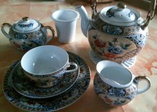 Tee Service Porzellan Blumen