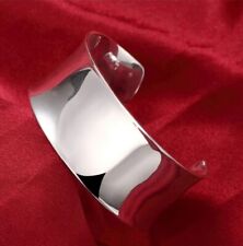 Klassischer Armreif Armspange 925 Silber Pl. breit glänzend poliert. Damen 