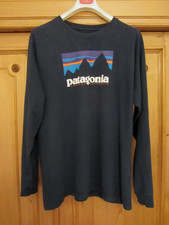 Patagonia Long-Shirt  - Gr.  L - Gut erhalten - Blau mit Motiv