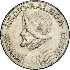 Panama, 1/2 Balboa, 1966, U.S