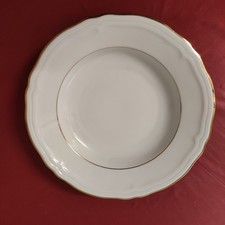 Suppenteller tiefer Teller Marie Luise Seltmann Weiden weiß mit Goldrand Teller.