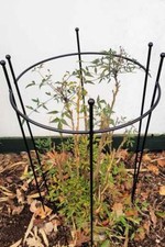 Staudenstütze 90x45 cm Staudenhalter Rankgitter halbrund Schwarz Metall 