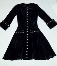 Samt Mantel - Kleid Gehrock schwarz Velvet Gothic Larp Cosplay Vampire Gr. L