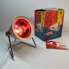 Philips Infraphil Lampe Wärmelampe Typ KL 7500 rot 50er 60er Jahre Vintage OVP