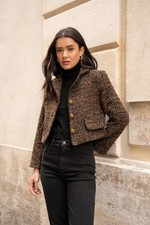 Tweed Blazer Damen Frauen