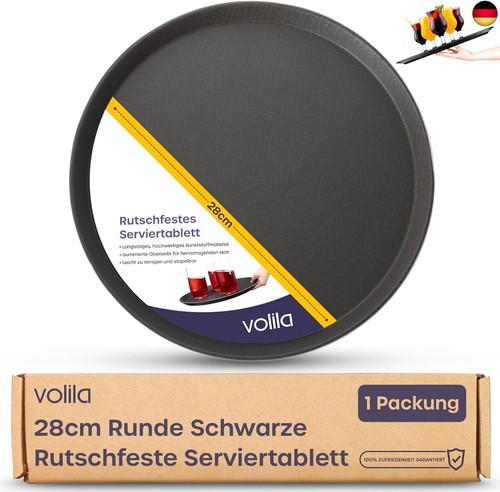 Volila schwarzes rundtablett - schwarzes,
