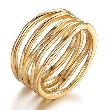 eleganter Design Ring in den Farben Schwarz, Silber oder Gold