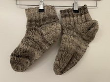 Handgestrickte Herren Trachten-Socken - beige - 43 / 44 - knöchellang