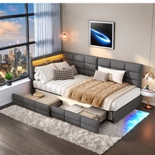 Polsterbett 90x200 cm mit LED