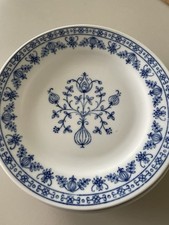 (N)Ostalgie 6x Porzellan-Kuchen-Teller Sinfonie? Kahla Kobalt Unterglasur gebr.