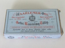 Vintage Schachtel Haarlemer Oel, Gebr. Waaning Tilly, Kapsel, ohne Inhalt