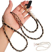 Handy kette band Universal Kordel Umhänge Schnur Kette Perle Tasche Schwarz Weiß
