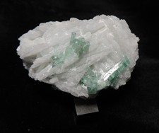 Sehr schöne große Turmalin Stufe aus Afghanistan Indigolith blau-grün + Feldspat