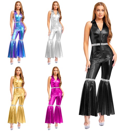Damen glänzender jumpsuit - damen,