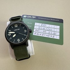 Lüm Tec B36 Herren Armbanduhr Combat Watch Schwarz Matt Lederband Limitiert 200