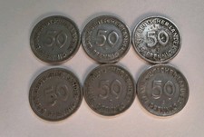 6x 50 pfennig Münze Münzen Konvolut Sammler D G J Bank Deutscher Länder Rarität 