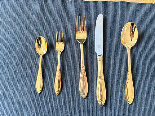 Besteck set vergoldet - set,