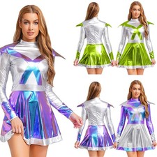 DE Damen Kostüm Disco Kleid