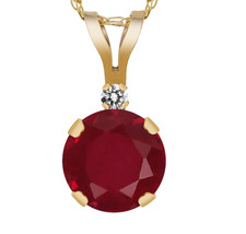 1,03 Karat Roter Rubin Und Moissanit 925 Gelb Vergoldeter Silber Feiner Anhänger