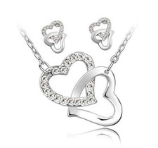 Schmuck set herz silber - schmuck-set,