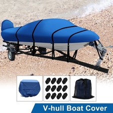 600D wasserdichte V-Rumpf-Bassboot-Abdeckung mit 2-in-1-Motorabdeckung 20-22ft