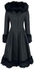 Hell Bunny Mantel Damen Elvira Coat schwarz Casual Wear, Rockabilly, Rockwear