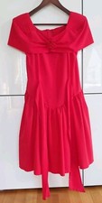 Neu: 60er Jahre Kleid Rotes Abendkleid Cocktailkleid Rose mit Petticoat Größe M