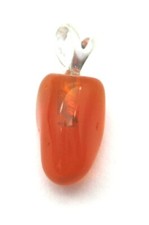 Trommelstein-Anhänger Opal Feueropal 1 - 1,5 cm mit fester 925er Silber-Öse