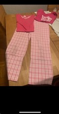 Pink - weisses Sommerset Strechthose mit passenden Shirts pink