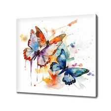Aquarell Bunte Schmetterlinge Malerei Stil Modern Leinwandbild Wandbild