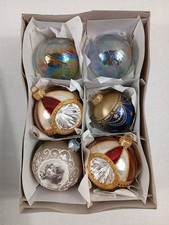 Vintage Hochwertige alte Weihnachtskugeln Reflexkugel Echtglas 6er Set