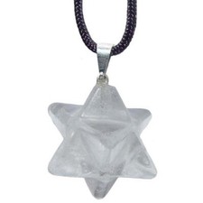 Bergkristall Merkaba achtstrahliger Stern Anhänger  Ø ca.20 mm